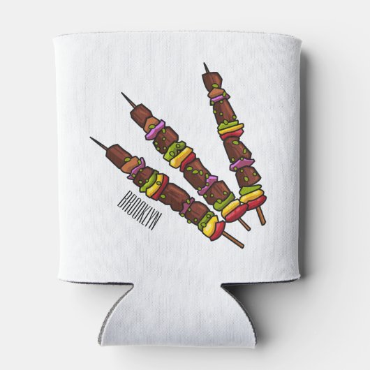 KebabまたはKabob漫画イラストレーション 缶クーラー (裏面)