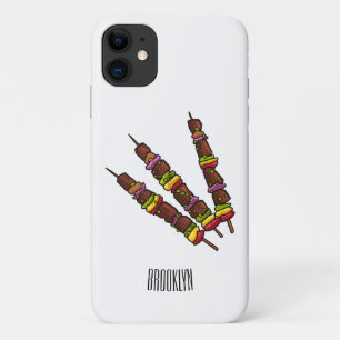 KebabまたはKabob漫画イラストレーション iPhone 11 ケース