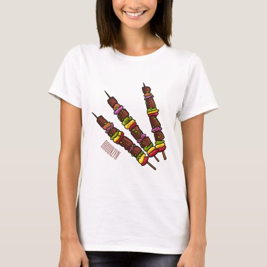 KebabまたはKabob漫画イラストレーション Tシャツ (正面)