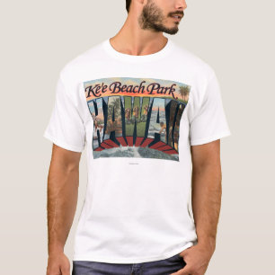 Ke'eのビーチ公園、ハワイ-大きい手紙場面 Tシャツ