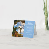 Ke'eビーチアットサンライズ，カウアイ，ハワイ ノートカード (裏面)