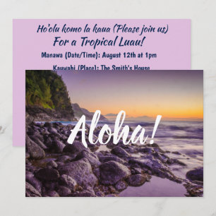 Ke'eビーチアットサンライズ，カウアイ，ハワイ 招待状