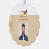 Keeepsake Memorial Photo Invite Pheasant Bird Art オーナメントカード (左)