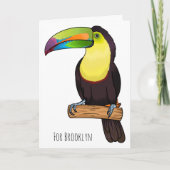 Keel-billed toucan bird cartoon illustration カード (正面)