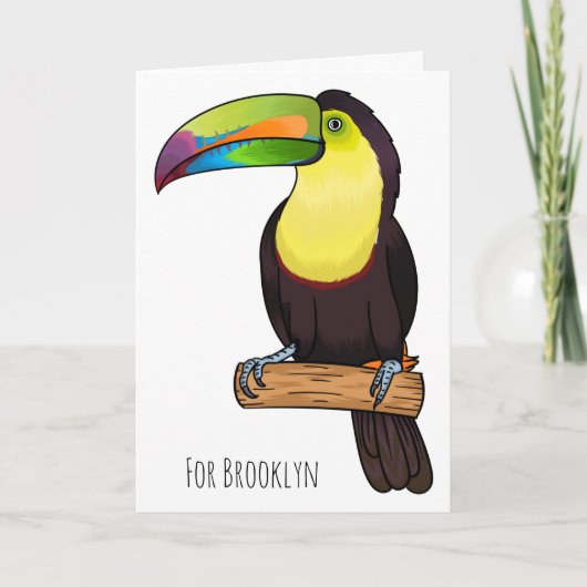 Keel-billed toucan bird cartoon illustration カード (正面)