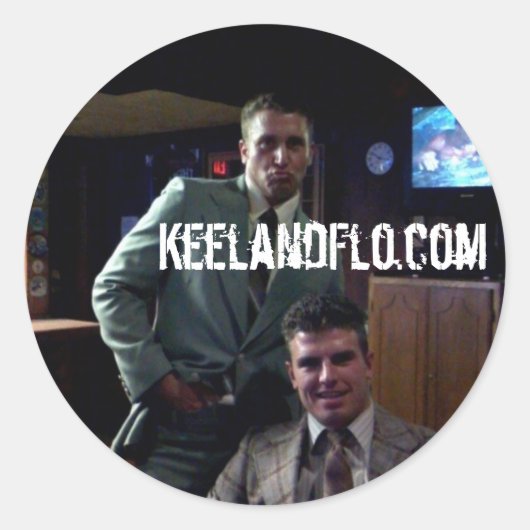 KeelandFlo.comステッカー ラウンドシール (正面)