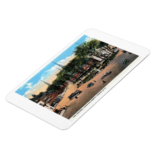 KEENE NHタウンスクエアビュー1922ヴィンテージはがき マグネット (左側)