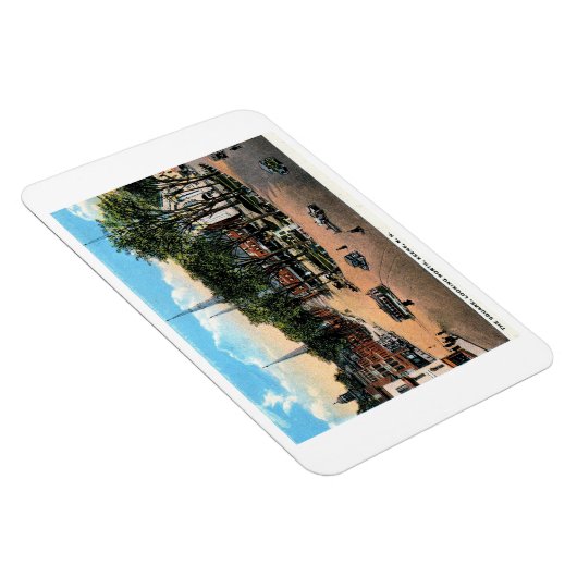 KEENE NHタウンスクエアビュー1922ヴィンテージはがき マグネット (右側)