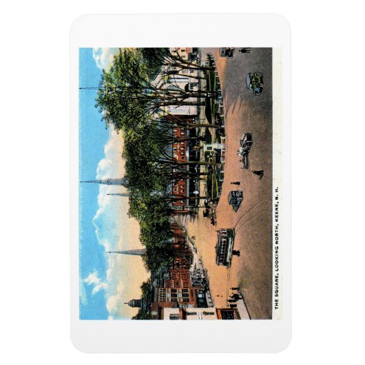 KEENE NHタウンスクエアビュー1922ヴィンテージはがき マグネット (縦)