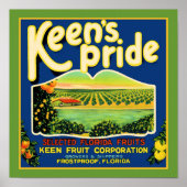Keen's Pride  Frostproof Florida Label ポスター (正面)