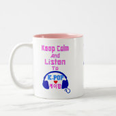 ♪♥Keepの平静はKPopすてきなツートーンMug♥♫に及び聞きます ツートーンマグカップ (左)