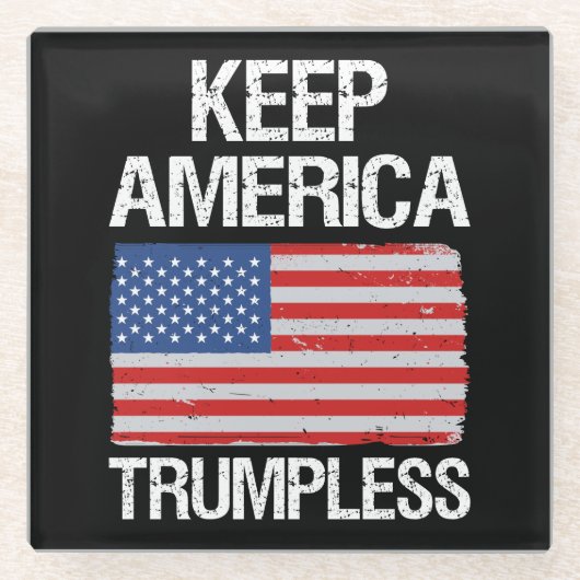 Keep America Trumpless III ガラスコースター (正面)