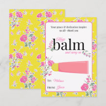 Keep Balm and Carry On フラワーサンクスカード