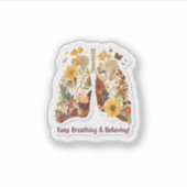 Keep Breathing & Believing - Floral Lungs Sticker シール (正面)
