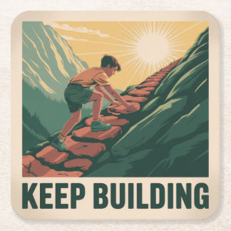 Keep Building スクエアペーパーコースター