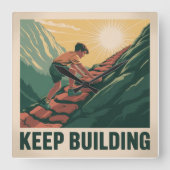Keep Building スクエア壁時計 (正面)
