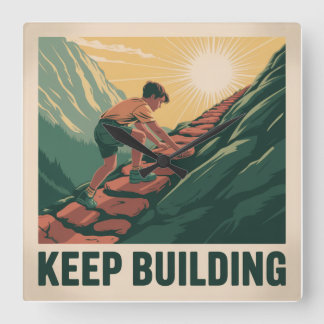 Keep Building スクエア壁時計