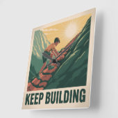 Keep Building スクエア壁時計 (傾斜)
