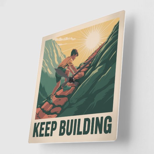 Keep Building スクエア壁時計 (傾斜)