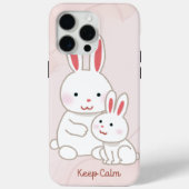 'Keep Calm' うさぎ iPhone 15 Pro Max カバー (裏面)