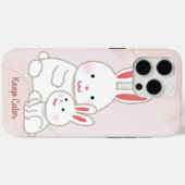 'Keep Calm' うさぎ iPhone 15 Pro Max カバー (裏面 (横))