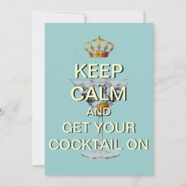 Keep Calm カクテルパーティー オーダーメイド 招待状 (青)