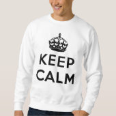 Keep Calm サイン - Keep Calm アイコニック ブラック&ホワイト スウェットシャツ (正面)