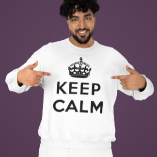 Keep Calm サイン - Keep Calm アイコニック ブラック&ホワイト スウェットシャツ