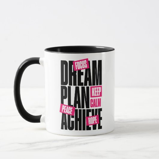 Keep Calm フォーカス ホープ 平和 モチベーション マグカップ (左)