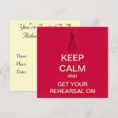Keep Calm リハーサルディナー招待状 (レッド) 招待状 (正面/裏面)