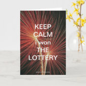 KEEP CALM 私が宝くじに当選しました V2 カード (黄色い花)