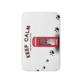 'Keep Calm' 赤い電話ボックス カスタマイズ可能 バスマット (正面縦)