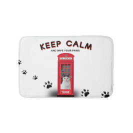 'Keep Calm' 赤い電話ボックス カスタマイズ可能 バスマット
