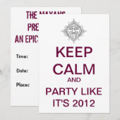 KEEP CALM 2012 カスタムパーティー招待状 招待状 (正面/裏面)