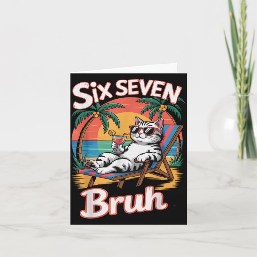 Keep Calm 67 Bruh Cat Vacation Cruise Trip Joke Ge カード (正面)