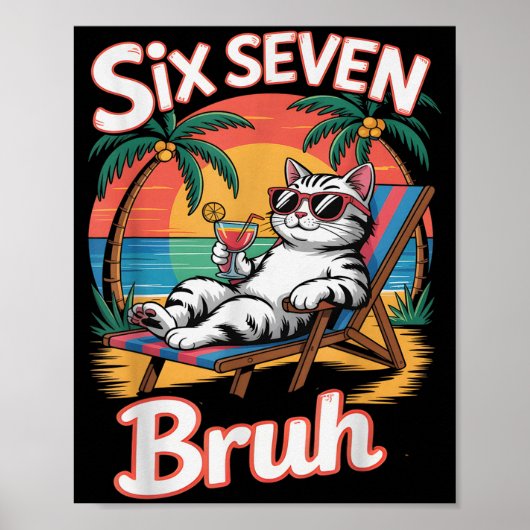 Keep Calm 67 Bruh Cat Vacation Cruise Trip Joke Ge ポスター (正面)
