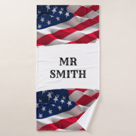 keep calm affirmational quote and vibrant flag バスタオルセット