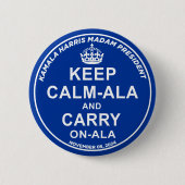 KEEP CALM-ALA AND CARRY ON-ALA 缶バッジ (正面)