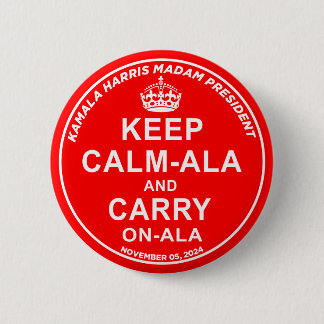 KEEP CALM-ALA AND CARRY ON-ALA 缶バッジ
