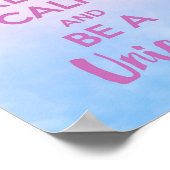 Keep Calm and Be A Unicorn - かわいい虹色オンブレ ポスター (角)