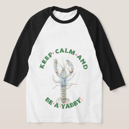 「KEEP CALM AND BE A YABBY" メンズTシャツ - 楽しくて大胆な Tシャツ (レイダウン)