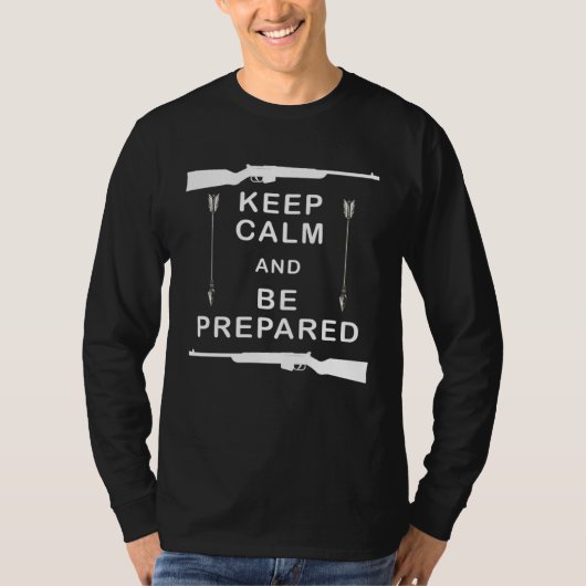 Keep Calm And Be Prepared Prepper Guns Tシャツ (正面)