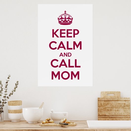 Keep Calm and Call Mom ポスター (キッチン)