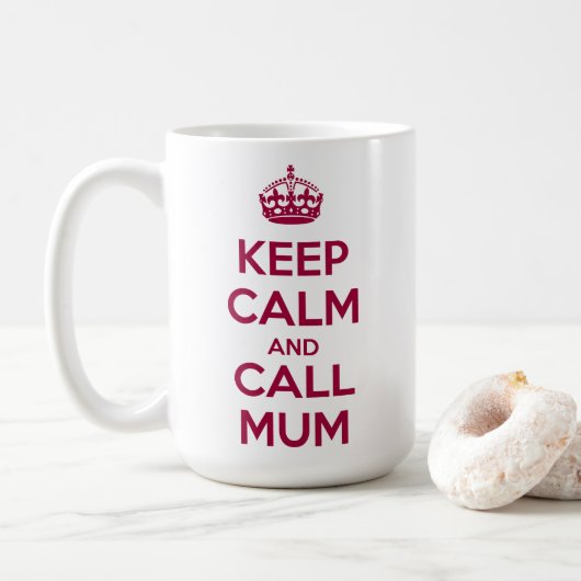 Keep Calm and Call Mum コーヒーマグカップ (ドーナツ)