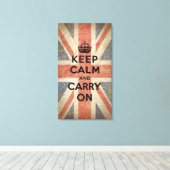 Keep Calm and Carry Onとイギリス国旗 キャンバスプリント (インサイチュ (ウッドフロア))