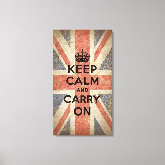 Keep Calm and Carry Onとイギリス国旗 キャンバスプリント (正面)