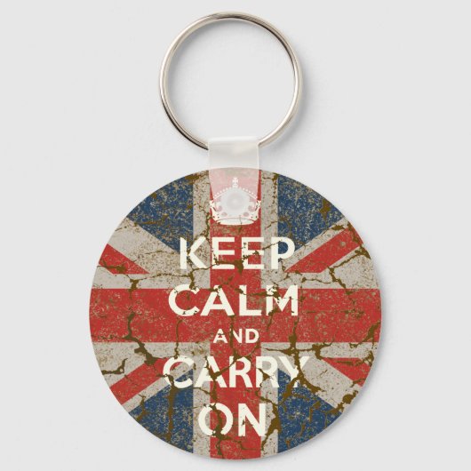 Keep Calm and Carry Onとイギリス国旗 キーホルダー (正面)