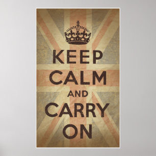 Keep Calm and Carry Onとイギリス国旗 ポスター