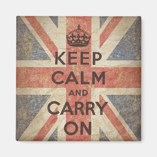Keep Calm and Carry Onとイギリス国旗 マグネット (正面)