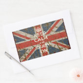 Keep Calm and Carry Onとイギリス国旗 長方形シール (封筒)